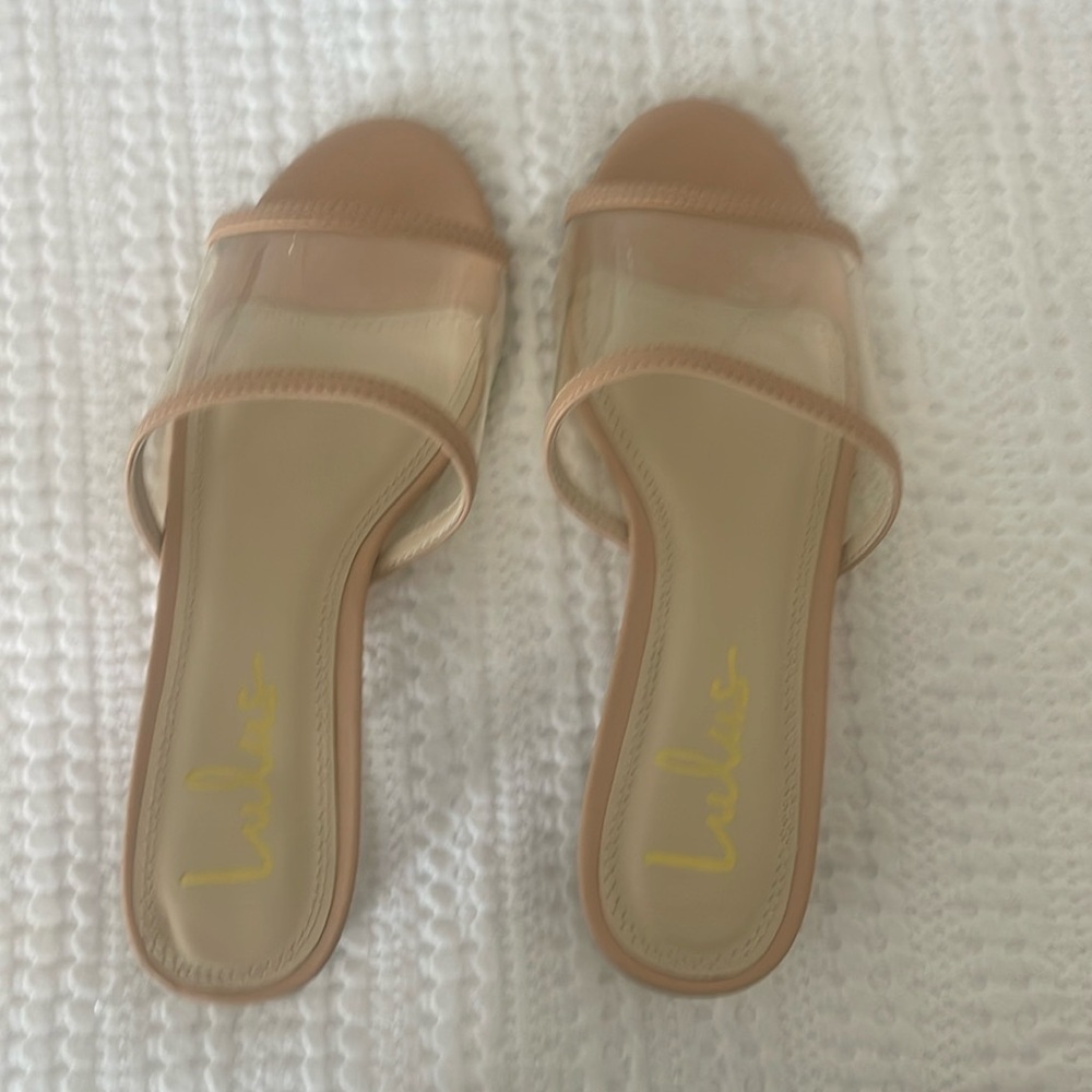 Lulu Clear short block heels